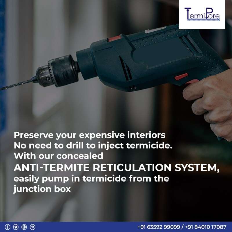 Why drill when you can easily inject termicide evenly throughout your property, without any hassle? Use TermiPore, the best Anti-Termite pipe